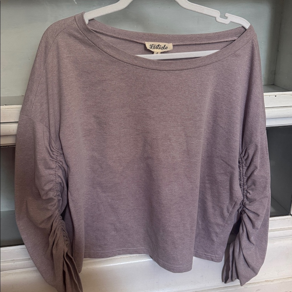 Listicle Mauve Long Sleeve Top